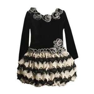    Black and White Ruffle Rose Dress (3T)   X29689: Everything Else