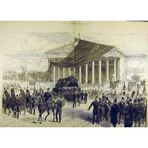  1883 Funeral Procession Gambetta Palais Bourbon Print 