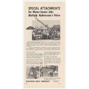    1955 Bucyrus Erie Hydrocrane Crane Hoe Print Ad