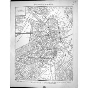  Collier Antique Map 1936 Plan Boston Massachusetts United 