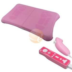  For Wii Fit Game Balance Board Skin & Remote Case Pink 