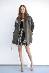 Diane von Furstenberg Olive Beasley Jacket Coat $525 NWT L  