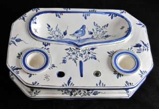 Hand Painted Porcelain Ink Well, Made in France Inkwell  