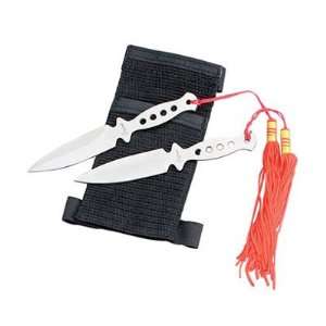  Set of 2 5 Throwing Knives with Wrist/Leg Sheath Sports 