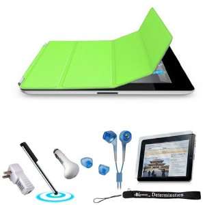 Green Protective Four Folded Smart Slim Case Cover Adjustable Stand 