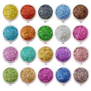  Moyou Nail Art Glitter Flake pack of 20 different colours 