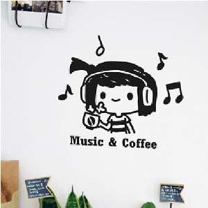   Instant Easy Apply Decorations   Music & Coffee