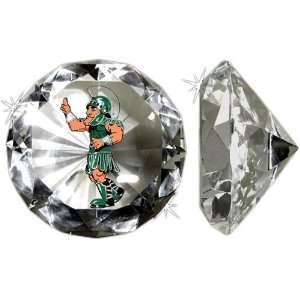Michigan State Spartans Mascot On A 4 Diamond Glass. Jewelry Box 