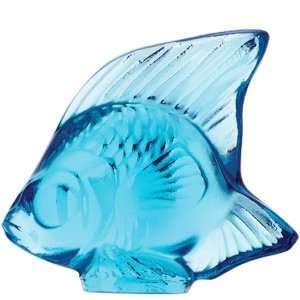  LALIQUE Crystal Light Blue Fish Figurine: Home & Kitchen