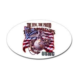  Sticker (Oval) The Few The Proud The Marines USMC 
