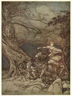 Angry Fricka Arthur Rackham Illustration of Wagners Niblung Ring 