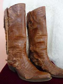 EL VAQUERO Womens Crocodile Cowboy Boots Swarovski Crystal 39 / 8.5 $ 