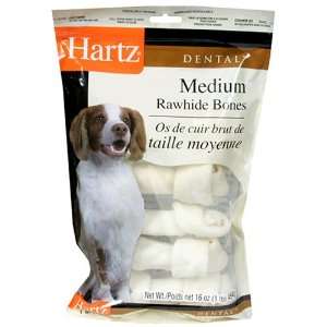    Hartz Medium Rawhide Bones, Natural, Pack of 24