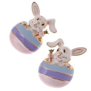 Spring Easter Jewelry Bunny in Easter Egg Carrot Stud Earrings Multi 