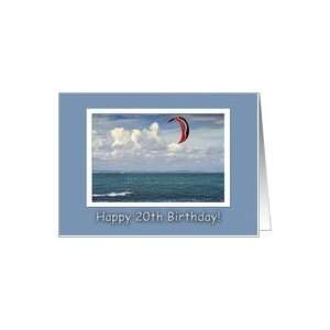  Kite surfing   Happy 20th Birthday Card: Toys & Games