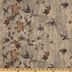  44 Wide Mrs. Marchs Autumn Forest Leaves Tan Fabric By 