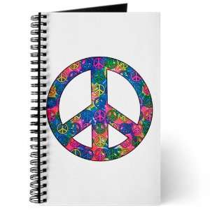 Journal (Diary) with Peace Symbols Inside Tye Dye Peace Symbol on 