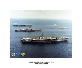 USS Kitty Hawk , USS Midway & USS Nimitz Print  