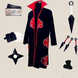 Naruto Akatsuki Itachi Uchiha Cosplay Costume Whole set uniform 