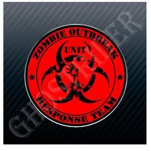  Zombie Outbreak Unit Response Team Red Car Trucks Sticker 