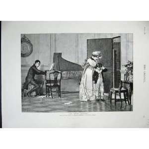   1887 Young Boy Music Lesson Piano Man Mother Hindley
