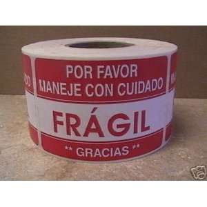   2x3 Spanish Fragile Handle with Care Labels Stickers: Office Products