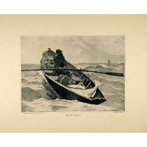   Fisherman Boat Winslow Homer   Original Halftone Print