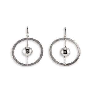    Unique Silver Tone Round Modern Fashion Dangle Earrings: Jewelry