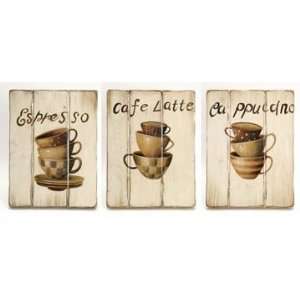  Set of 3 Cozy Coffee House Cafe Wall Art Panels 16