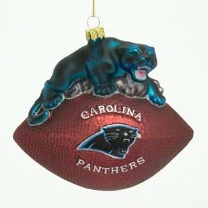   Panthers NFL Glass Mascot Football Ornament (6) Everything Else
