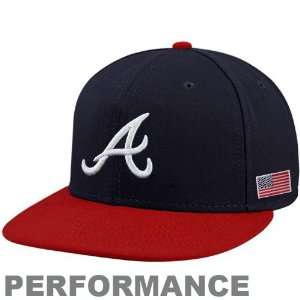 New Era Atlanta Braves Navy Blue Red On Field 59FIFTY USA Flag Fitted 