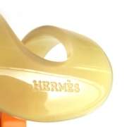 HERMES Horn & Lacquer ANO Cuff Bracelet Orange H  