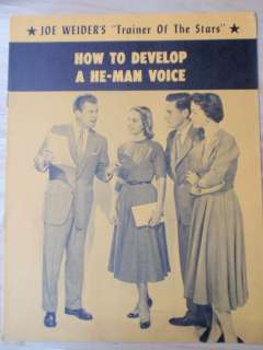 JOE WEIDER How to develop a He Man voice course booklet 1959  
