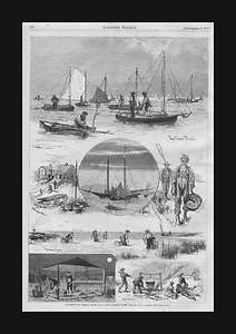 Clamming, Long Island Coast, New York, by E.A. Abbey, antique 