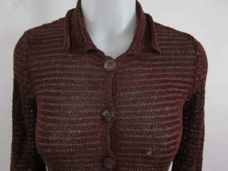 LORENA ANTONIAZZI Brown Silk Knit Cardigan Sz 40  