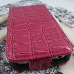   Croc Embossed Synthetic Leather Flip Case for Apple iPhone 4 4S