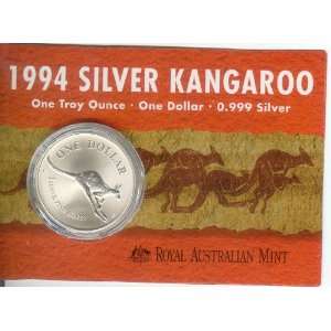  1994 AUSTRALIAN SILVER KANGAROO ONE DOLLAR. SILVER 