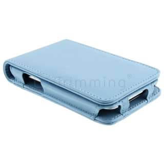 Blue Leather Case+Car+Home Charger For iPod Touch 2nd  