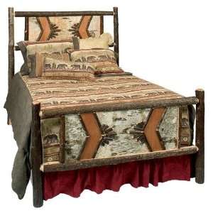 Fireside Lodge Hickory Adirondack Bed with Traditional Hickory Rails 