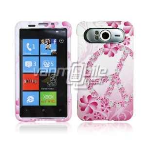 VMG HTC HD7/HD7S   Pink Peace Design Hard 2 Pc Plastic Case + Screen 