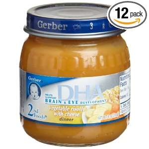 Gerber 2nd Foods Vegetable Risotto with Cheese with DHA, 4 Ounce Jars 