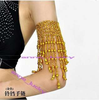 New one Pair Belly Dance Costume Arm Bracelet wt Bells elastic