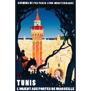 Inches Poster. Chemis De Fer Paris Lyon Meditterranee Tunis (Person 