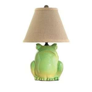  Vietri Tuscan Collection Green Frog Lamp 16.5 in H 