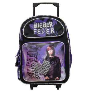  Justin Bieber Large Rolling Backpack (Purple): Everything 