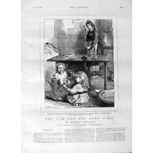  1875 SERVANT LADY LITTLE BOY GIRL CHILDREN PAINTING
