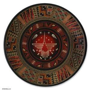 Aged Cuzco plate, Hummingbird from Nazca
