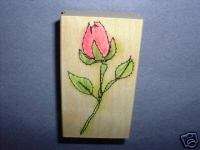 HERO ARTS RUBBER STAMPS STITCHED ROSE BUD FLOWER STAMP  