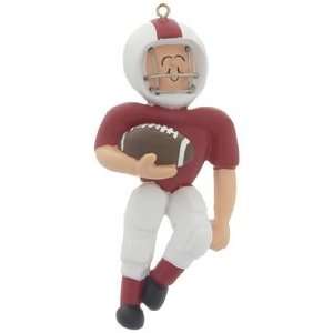  Football Player   Red Christmas Ornament: Home & Kitchen