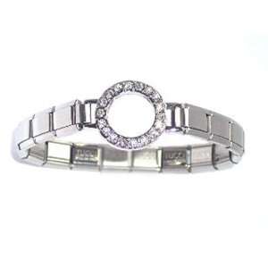    CZ Circle of Friends or Circle Italian Charm Bracelet: Jewelry